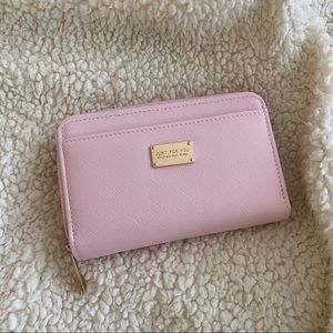 pink faux leather wallet